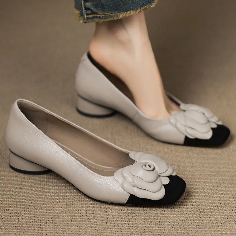 Heels - Plus Größe 34-41 Damen Schaffell Mix