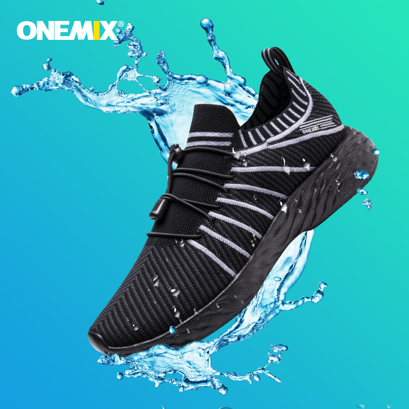 Waterproof Goretex Running Shoes - ONEMIX Wasserdichte Schwarz Laufschuhe für Männer