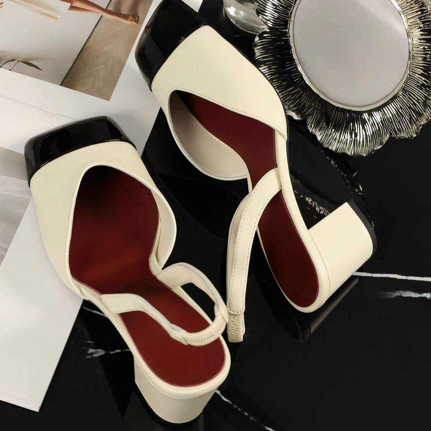 Damen Slingback Pumps Zweifarb – Sandals Bewertung und Preis