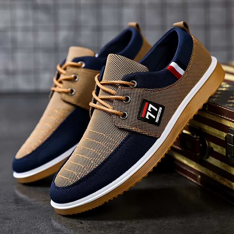 Neue modische trendige Herrens – Knit Fabric Lace Up Sneakers Bewertung und Preis