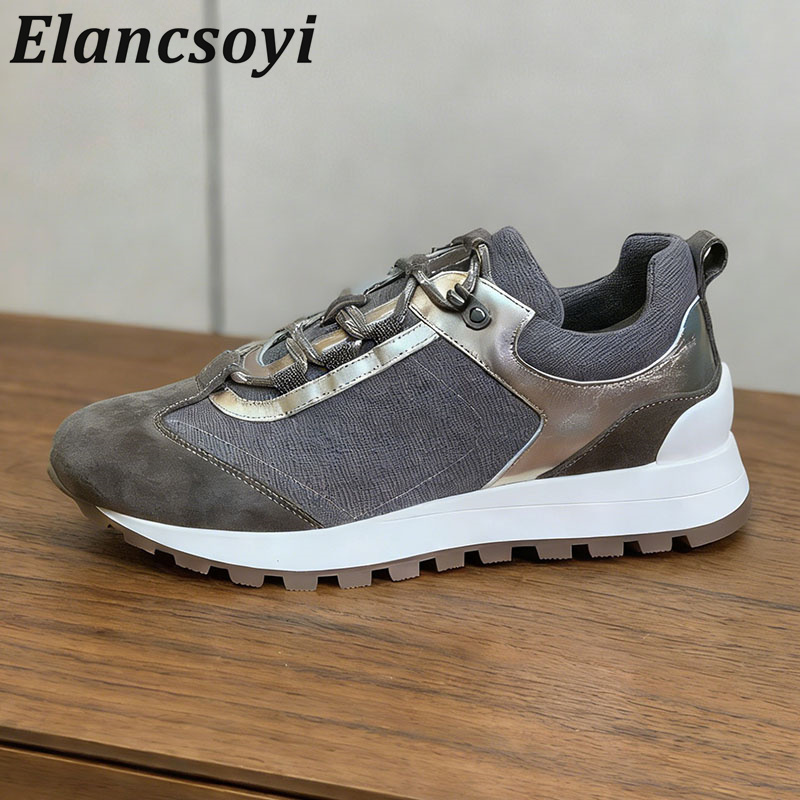 Sneakers für Damen mit Schnüru – Knit Fabric Lace Up Sneakers Bewertung und Preis
